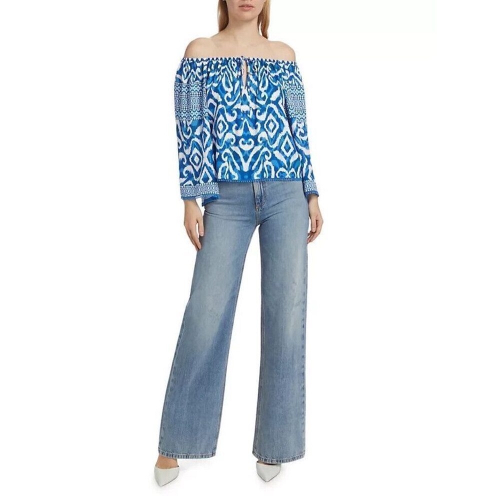 Alice & Olivia Devina Ikat Off-Shoulder size Medium (oversized)